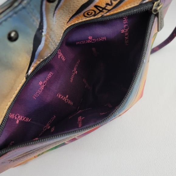 Anuschka Tiger And Rose Genuine Leather Purse - Picture 14 of 16